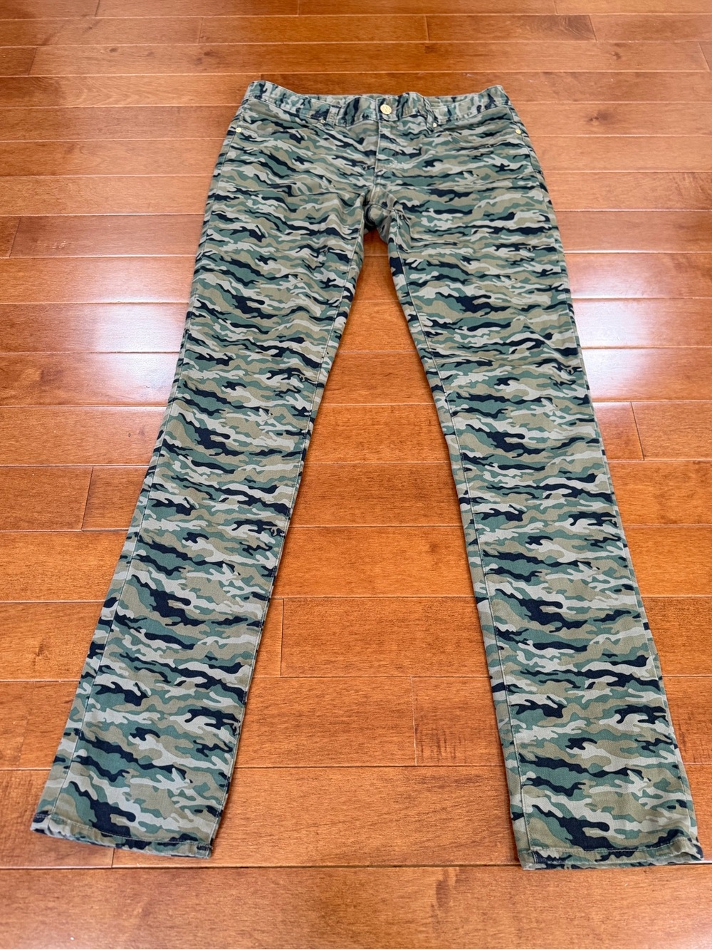 Tory Burch Camouflage Cotton Blend Super Skinny Jeans Pants Sz. 30 - Picture 2 of 5